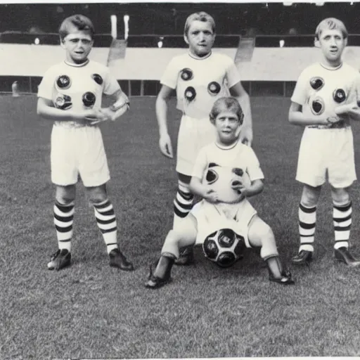 Prompt: vintage photo of a family of anthropomorphized lizards, dressed as Argentinian soccer players, with an exploding planet in the background