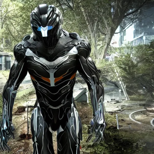 Prompt: the nanosuit from crysis 3 in ultra realistic detail, in white studio, typography annotations around the suit, ultra hd w - 1 0 2 4