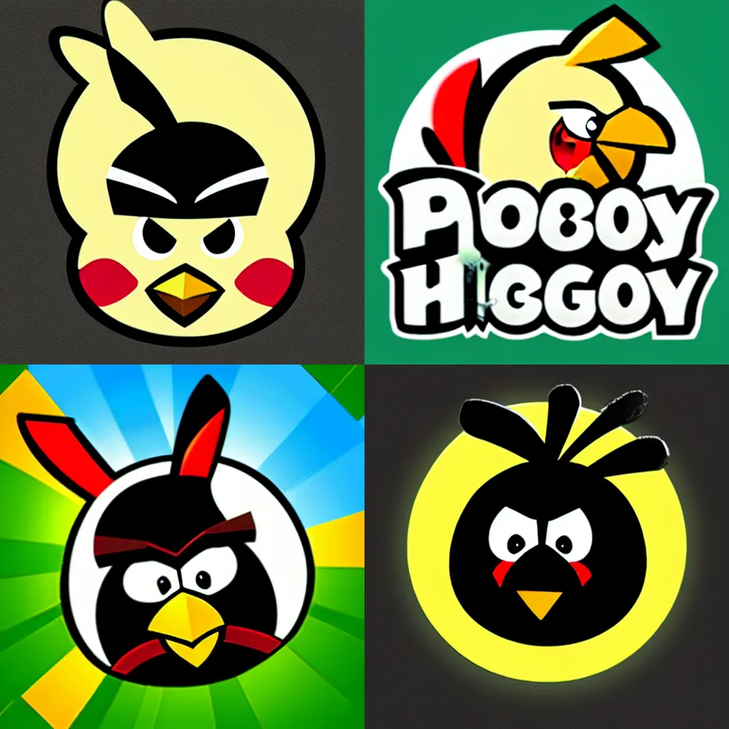 Prompt: playboy, angry birds, logo
