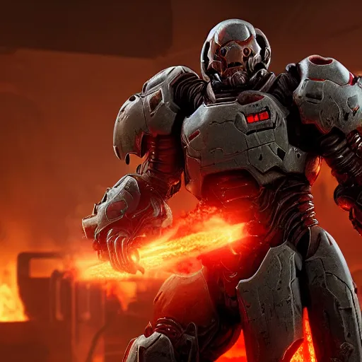 Image similar to doom slayer from doom eternal