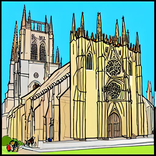Prompt: burgos cathedral in comic style