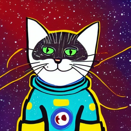 Image similar to cat illustartion cat wearing a space suit