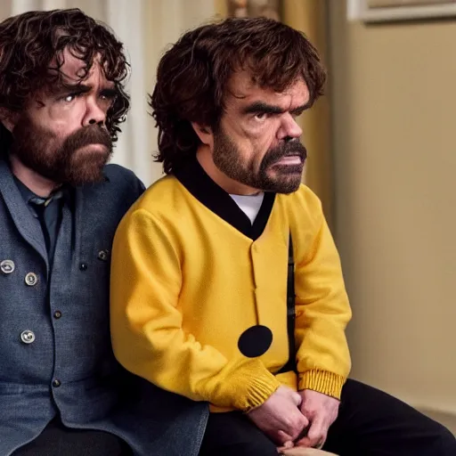 Image similar to pikachu the movie with peter dinklage in the main role