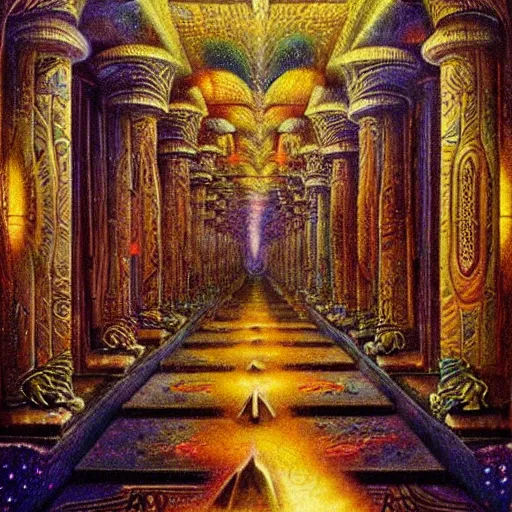 Image similar to intricate detailed, gilbert williams, halls of amenti, thoth, tehuti, lemuria, agartha,