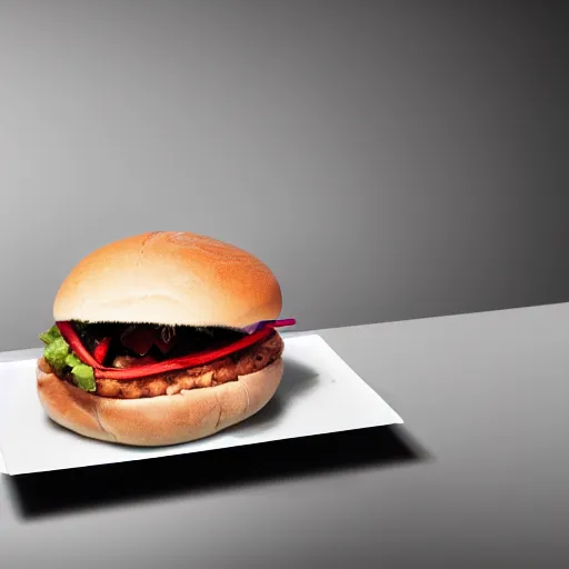 Prompt: glossy promotional photo of a brainburger, lifelike, extremely detailed, 8k resolution