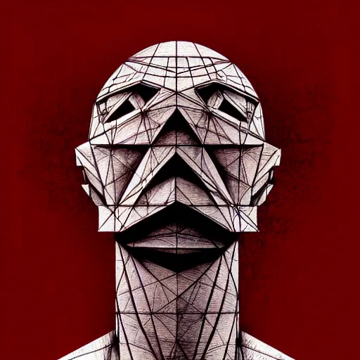 Image similar to red grainy spray effect super conceptual figurative post - morden monumental figurative portrait made by escher and piranesi, highly conceptual figurative art, intricate detailed illustration, illustration sharp geometrical detail, vector sharp graphic, controversial, manga 1 9 9 0