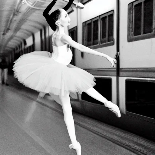 Image similar to ballerina on a train