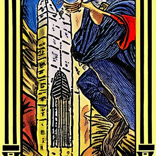 Prompt: The Tower tarot card, Rider Waite