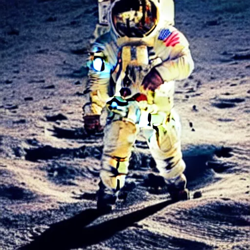 Prompt: photo of Neil Armstrong doing the moonwalk n-4