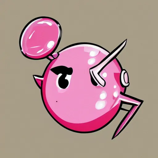 Prompt: pink angry bubble, high detailed, cute, trending on artstation