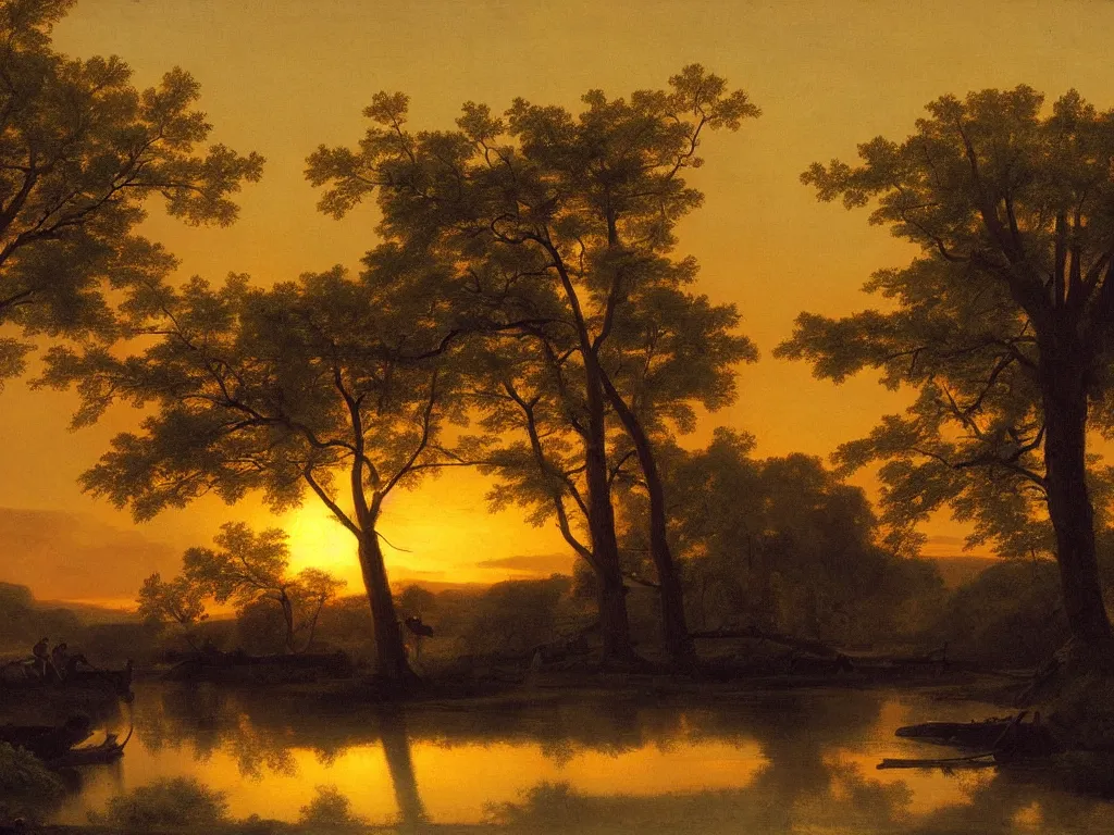 Prompt: 🌅 by george caleb bingham