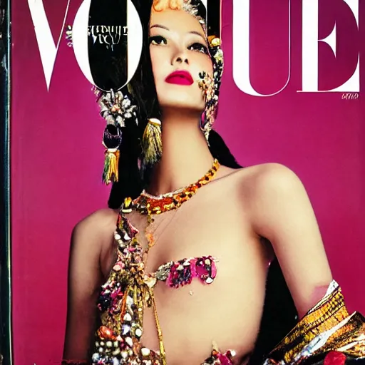 Image similar to a beautiful professional photograph by hamir sardar, herb ritts and ellen von unwerh for the cover of vogue magazine of a beautiful and unusually attractive tibetan female fashion model looking at the camera in a flirtatious way, zeiss 5 0 mm f 1. 8 lens