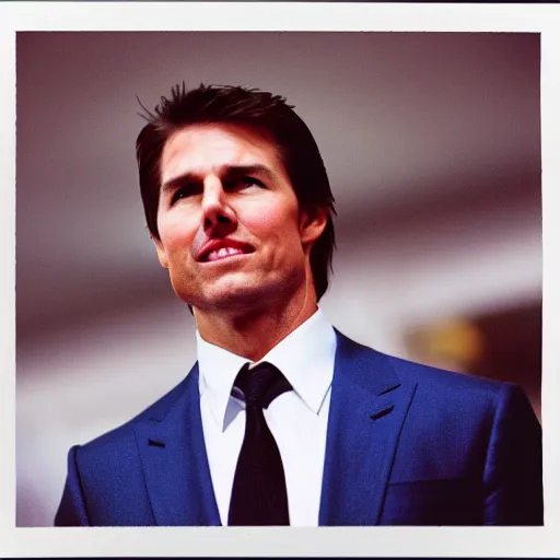 Image similar to photo of tom cruise as president on the united states, cinestill, 800t, 35mm, full-HD