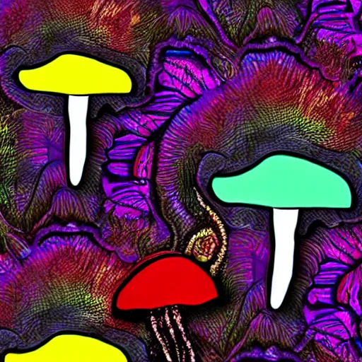 Image similar to better call saul psychedelic mushrooms