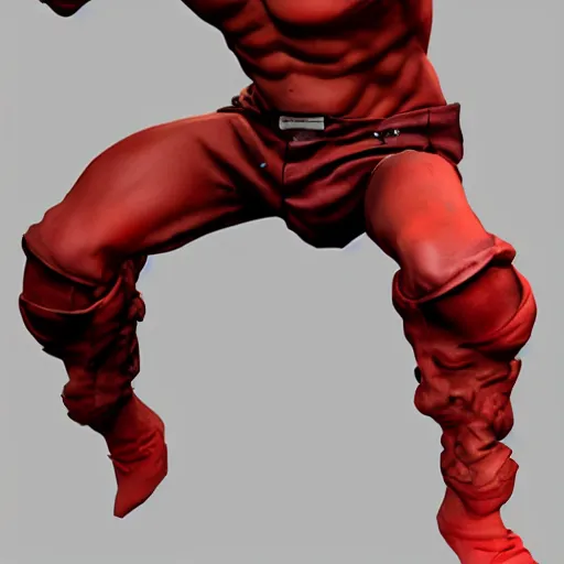 Image similar to demon hero, made by Tomohiro Shimoguchi,colored ,boxing gloves,worn pants ,ArtStation, CGSociety