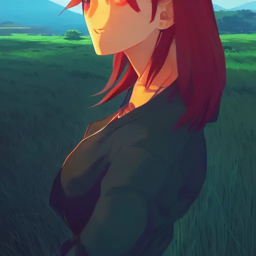 Prompt: portrait of The Rock, farm field background, rich vivid colors, ambient lighting, dynamic lighting, 4k, HQ, official media, anime key visual, makoto shinkai, ilya kuvshinov, lois van baarle, rossdraws, detailed, trending on artstation