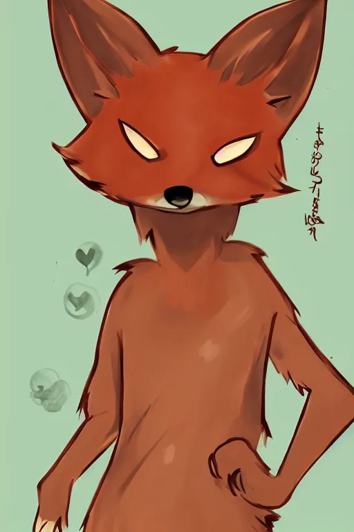 Image similar to an anthropomorphic fox, fursona!!!! trending on furaffinity, by kawacy