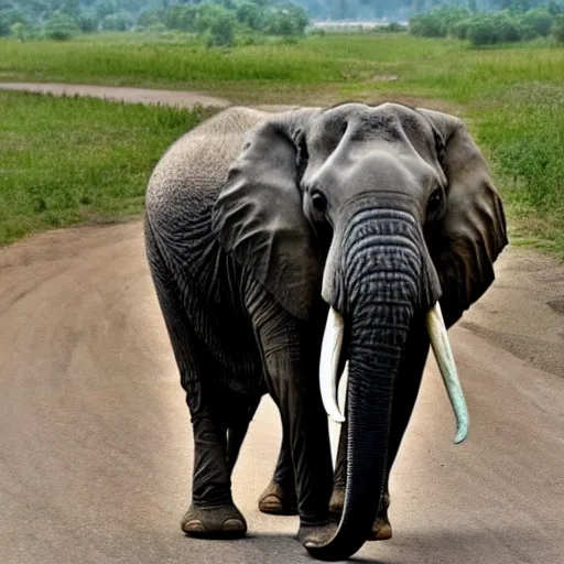 Prompt: elephant riding a motorcycle