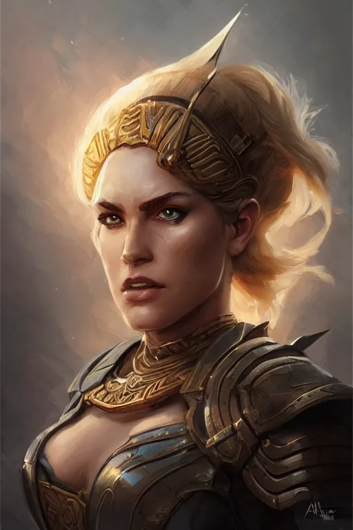 Image similar to amazon valkyrie athena, d & d, fantasy, portrait, highly detailed, headshot, digital painting, trending on artstation, concept art, sharp focus, illustration, art by artgerm and greg rutkowski and magali villeneuve