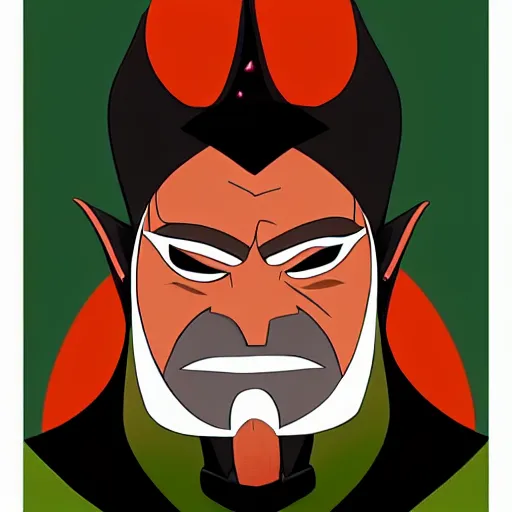 Prompt: a portrait of aku by genndy tartakovsky