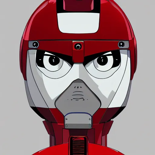 Prompt: portrait of a giant red robot by hayao miyazaki, 4 k, artstation
