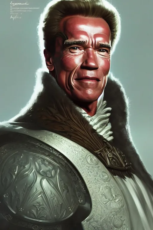 Prompt: arnold schwarzenegger as a member of the teutonic order, fantasy, intricate, elegant, artstation, concept art, smooth, sharp focus by huang guangjian and gil elvgren and sachin teng, 8 k