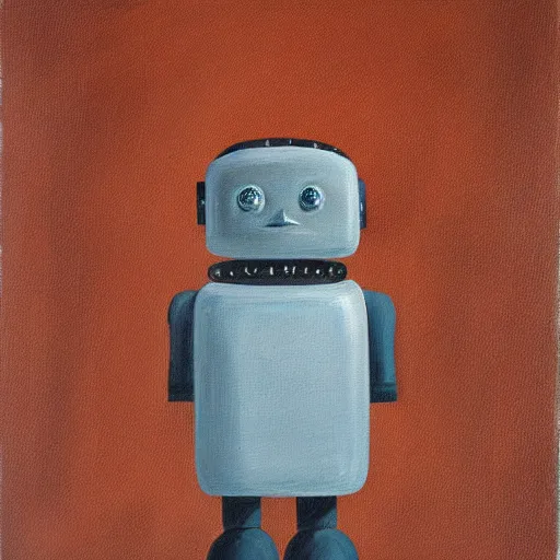 Prompt: painting of robby the robot, gertrude abercrombie