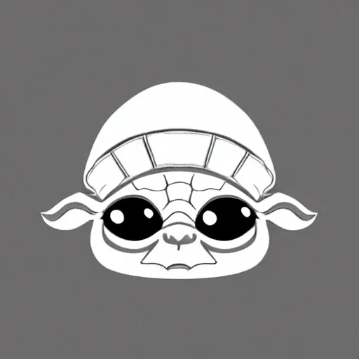 Image similar to kawaii yoda icon, trending on deviantart, geometric