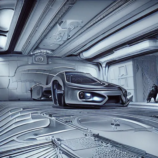 Image similar to sci-fi car and wall structure in the coronation of napoleon painting by Jacques-Louis David in the The Martian film 2011 and point cloud in the middle and everything in form of zaha hadid architects artwork by caravaggio unreal engine 5 keyshot octane lighting ultra high detail ultra hyper realism 8k 16k in plastic dark tilt shift full-length view