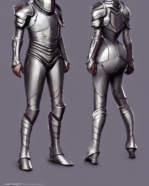 Image similar to concept art of a futurstic knight, wearing tight slim futurstic clothing. character sheet, whole body, whole figure, character design, reference model sheet, by wlop and artgerm | | cute - fine - fine details by stanley artgerm lau, wlop, rossdraws, and sakimichan, trending on artstation, brush strokes