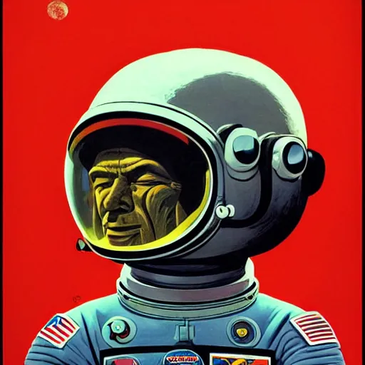 Portrait of a Soviet astronaut wearing helmet | Stable Diffusion | OpenArt