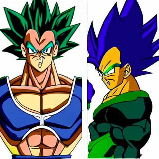 a fusion of broly and vegeta, Stable Diffusion