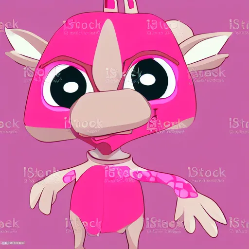 Image similar to A cute vector art of a cute pink Kobold