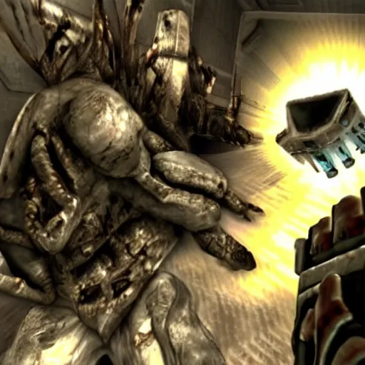 Prompt: still frame from the game dead space 4.