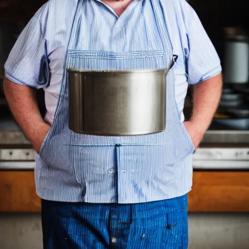 Prompt: a portrait photograph of a bob belcher 4 9 - year - old burger cook, canon 8 5 mm f 1. 2 photograph head and shoulders portrait