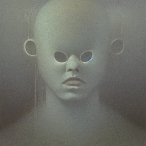 Image similar to Notus by Zdzisław Beksiński, oil on canvas