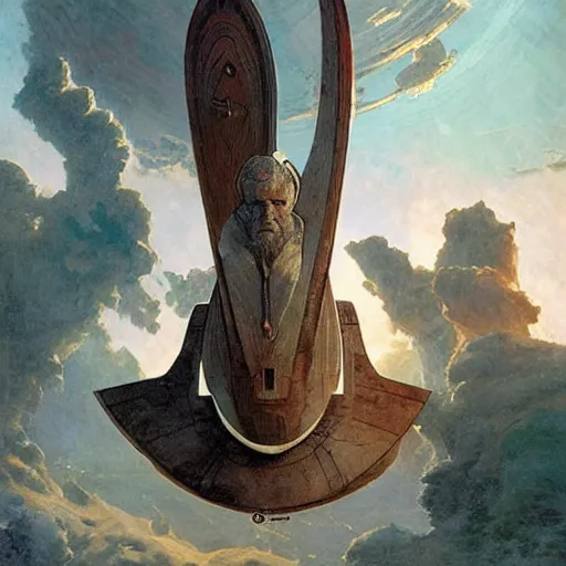 Image similar to STAR TREK megalodon designed in ancient Greece, (SFW) safe for work, photo realistic illustration by greg rutkowski, thomas kindkade, alphonse mucha, loish, norman rockwell