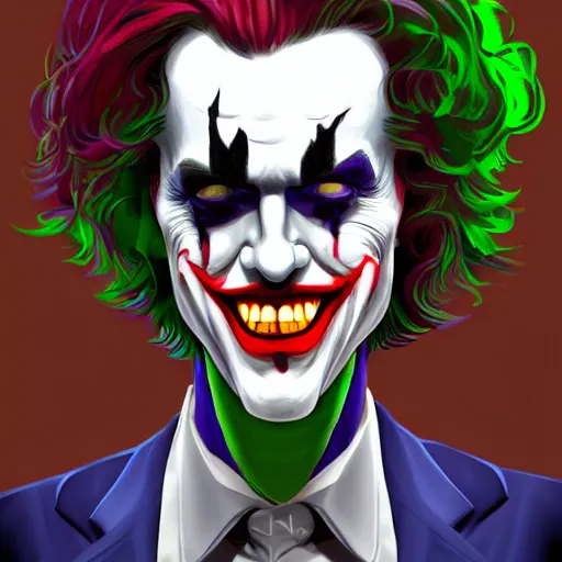 Image similar to 'Jeromy Powell'!! as The Joker, digital art, cgsociety, artstation, trending, 4k