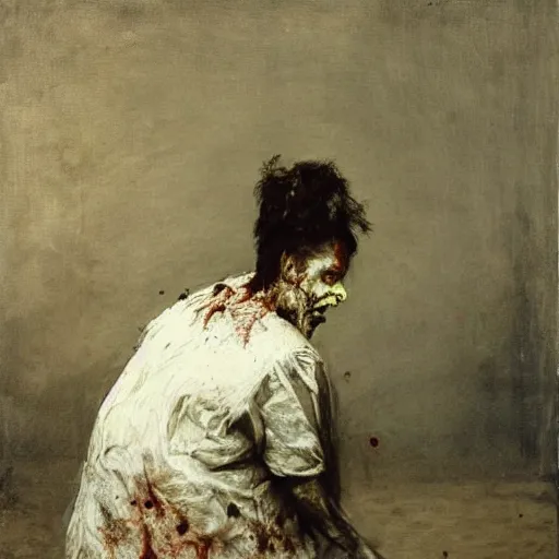 Prompt: zombie by alfred stevens