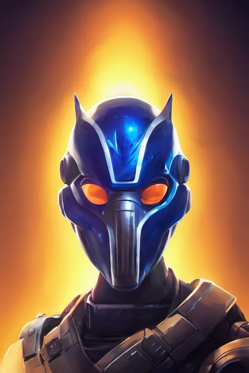 Image similar to epic mask helmet robot ninja portrait stylized as fornite style game design fanart by concept artist gervasio canda, behance hd by jesper ejsing, by rhads, makoto shinkai and lois van baarle, ilya kuvshinov, rossdraws global illumination radiating a glowing aura global illumination ray tracing hdr render in unreal engine 5