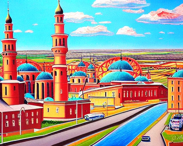 Prompt: orenburg! city in 2 0 3 3! in the turkey! - hungary! khaganate, detailed painting