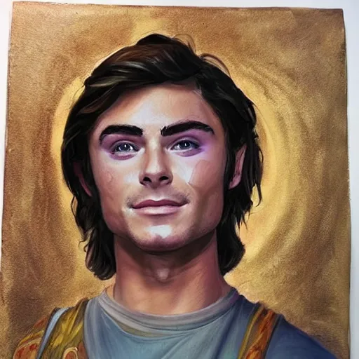 Image similar to Zach efron as a Greek god, anatomy painting