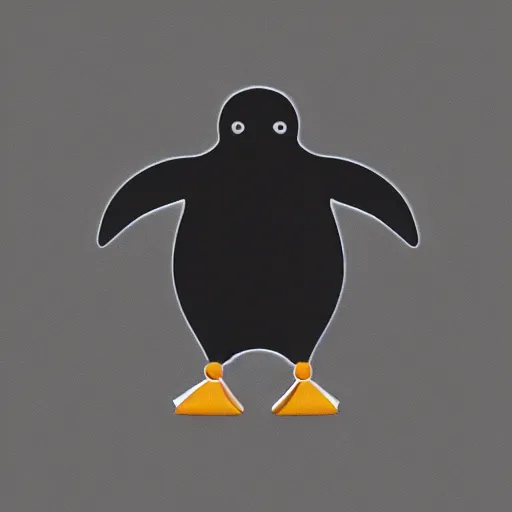 Prompt: linux penguin with half robot face, digital art
