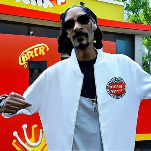 Prompt: snoop dogg starts a fight at burger king