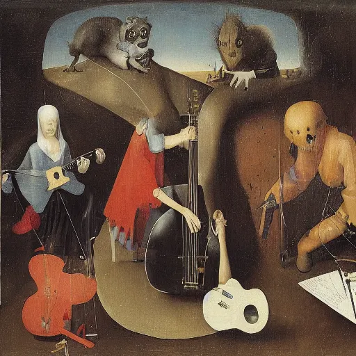 Prompt: rolling stones by hieronymus bosch