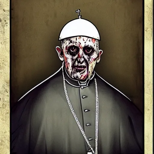 Prompt: “the pope as a zombie”