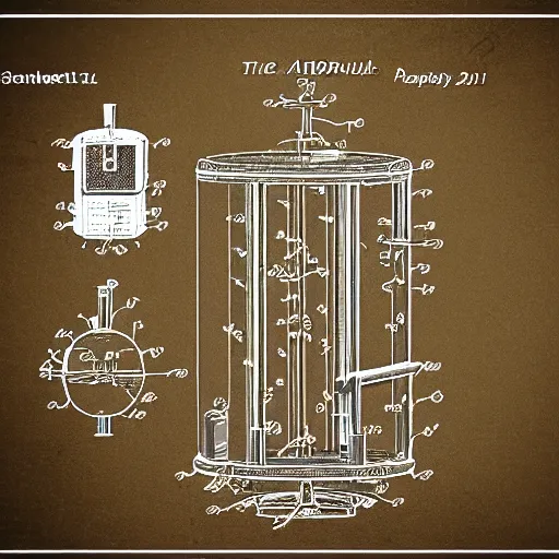 Prompt: schematic for a time machine, patent pending, prototype