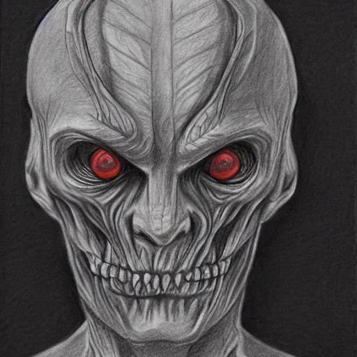 Prompt: a flesh creature with veins and eyes, pencil sketch