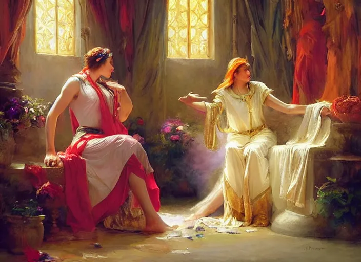 Image similar to a priestess casting a divine healing spell by vladimir volegov and alexander averin and delphin enjolras and daniel f. gerhartz