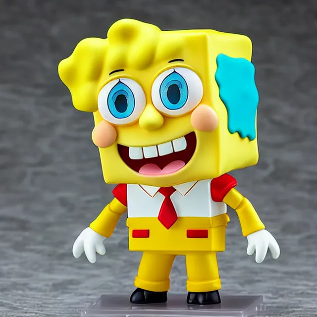 Image similar to spongebob, an anime nendoroid of spongebob, figurine, detailed product photo